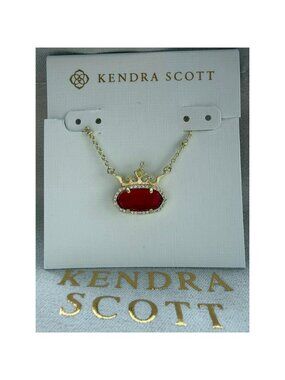 Kendra Scott Elisa Princess RED Crown Necklace